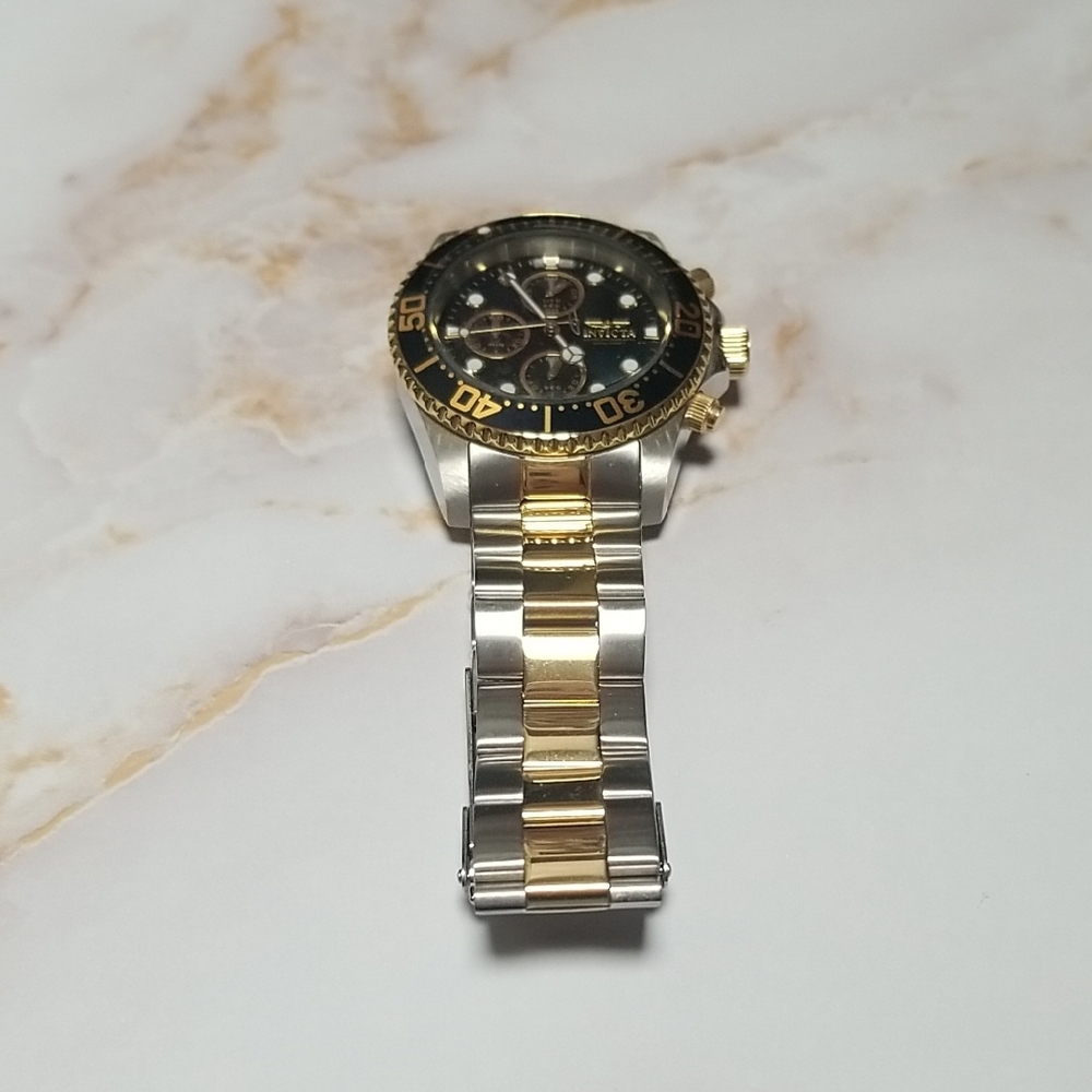 Invicta Gold and Silver Chronograph Watch, New